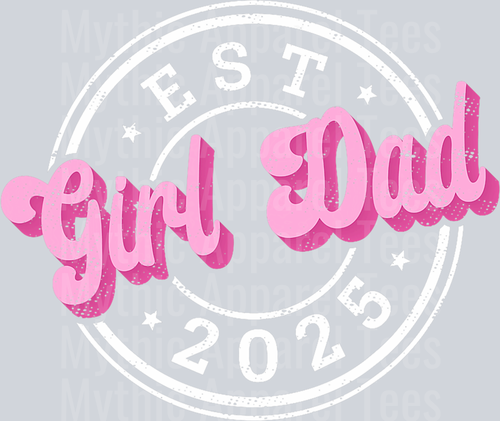Girl Dad Fathers Day Dad Daughter, Dad Of Girls Outnumbered DTF Father's Day Transfers