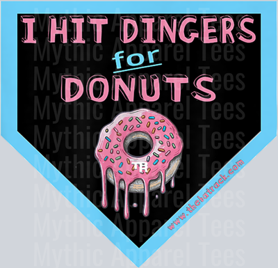 Baseball Home Plate Drip I Hit Dingers for Donuts DTF Baseball Transfers