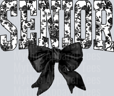 Black Senior College Font Floral Senior Graduation Design
