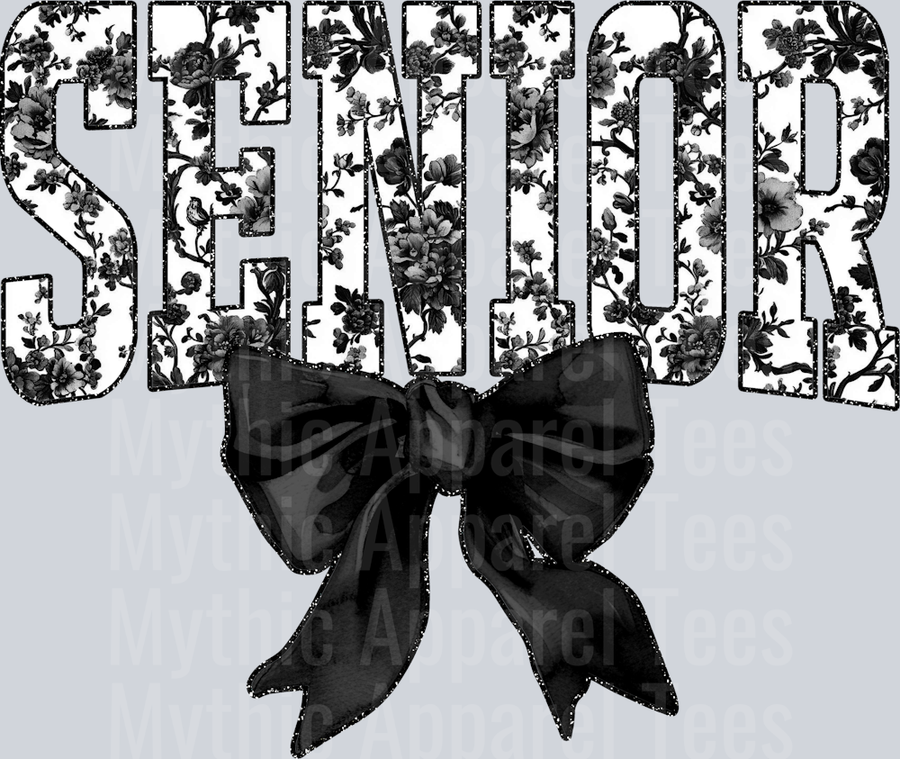 Black Senior College Font Floral Senior Graduation Design