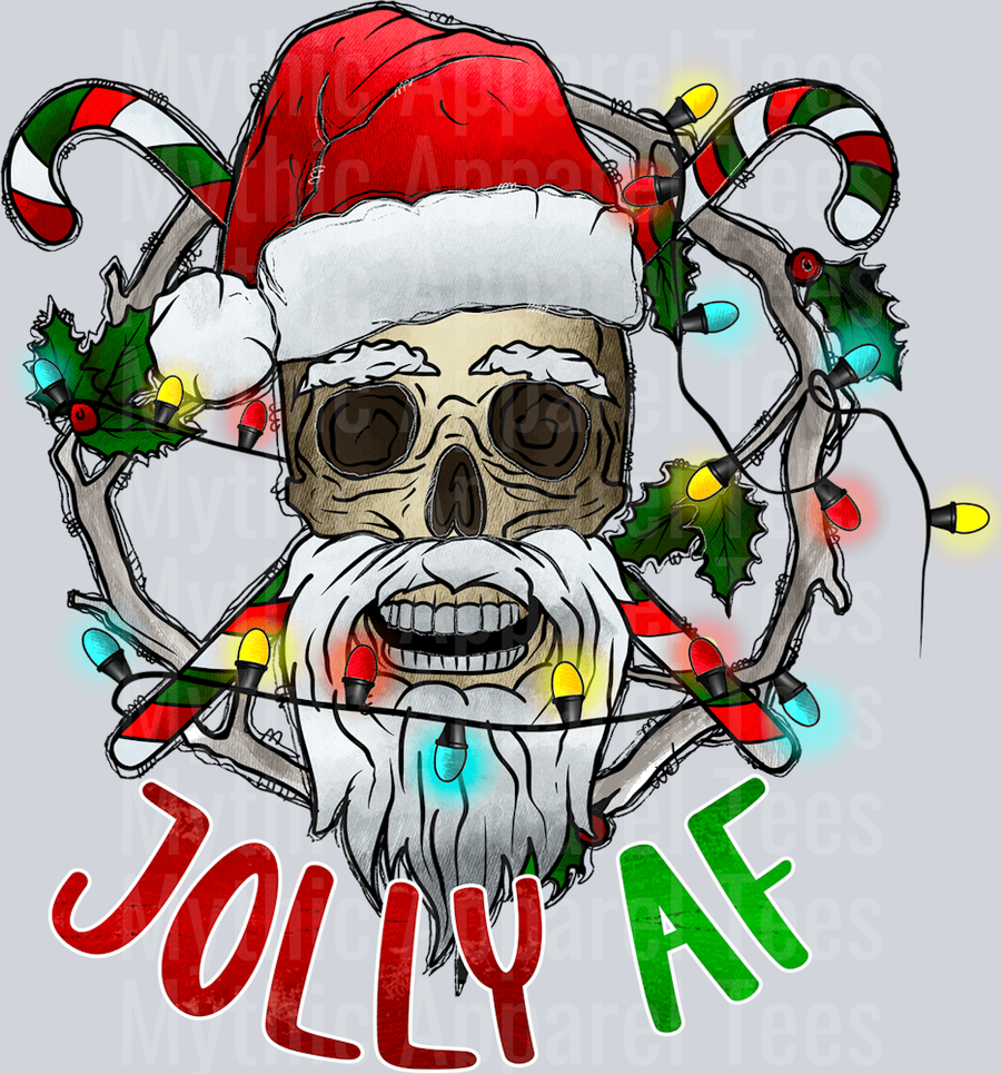 Skeleton Jolly AF Skull Christmas