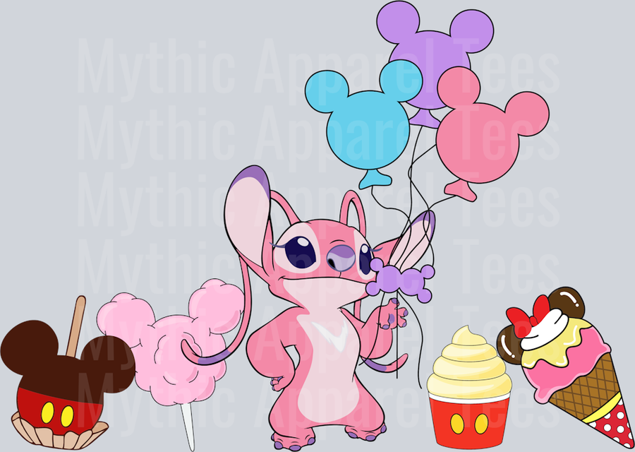 Angel with balloons mickey outfit DTF Lilo and Stitch Transfers