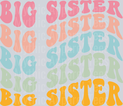 BIG SISTER Wave retro DTF Infant - Youth Girl Transfers