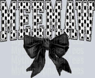 Soccer Meemaw With Bow School Spirit & Sports