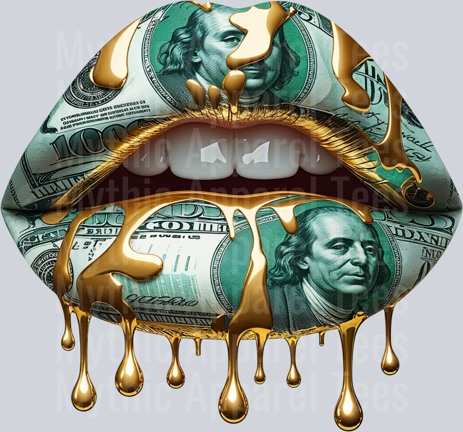 Luxury Dripping Money Lips 2 DTF Glam Transfers