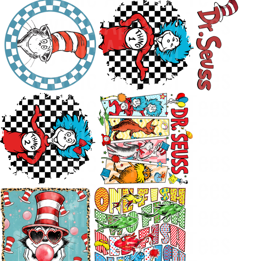 DR SEUSS 2 GANG SHEET 10 FULL SIZE IMAGES