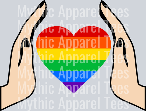 Heart hands rainbow LGBTQ+ Transfer