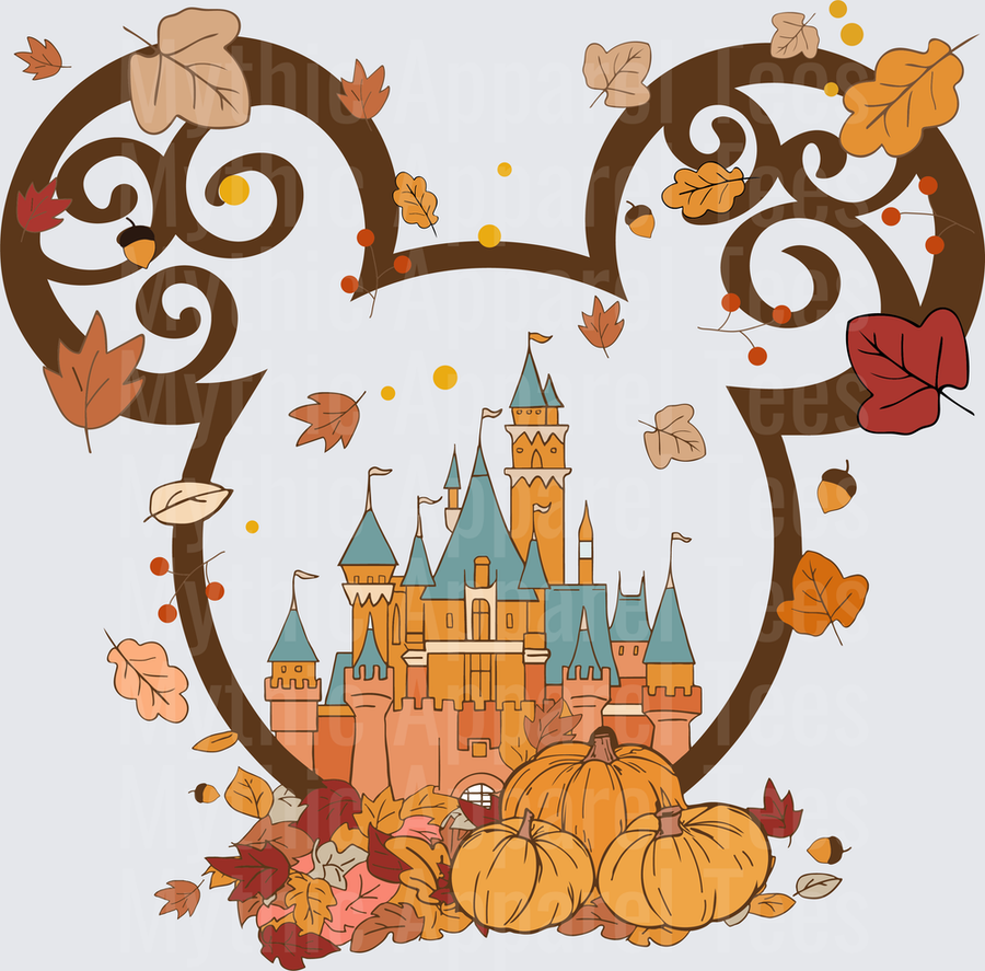 Disney Fall and Thanksgiving Mickey Silhouette Castle Pumpkins