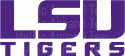 LSU Tigers Bold Block Letter Logo Design Purple