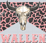 Wallen Country Music, Bull Horns, Cow Print Design, Rustic Style, Western Theme, Pink Color, Creative Decor, DTF Transfer