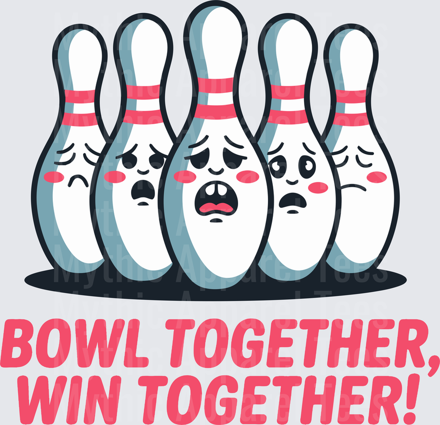 Bowling Scared Pins Cartoon Bowl Together Win Together