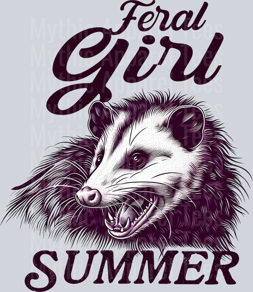 Feral Girl summer opossum DTF Summer Transfers