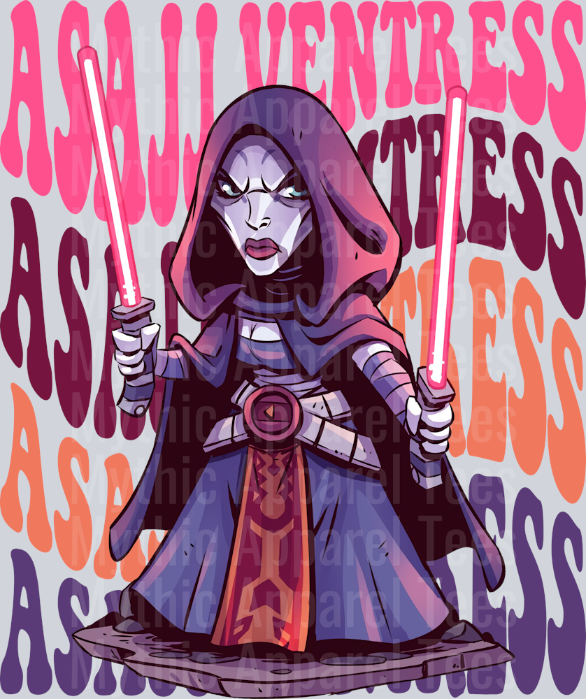 Asajj Ventress Star Wars Stacked Name Disney