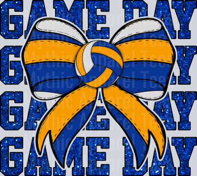 Volleyball Repeating pattern gameday bow cute DTF Sports Transfers
