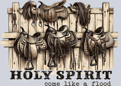 Holy Spirit Come Like a Flood Retro DTF Western Girl Transfers