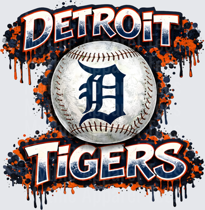 MLB Transfers Detroit Tigers Baseball Grunge Paint Splatter Design