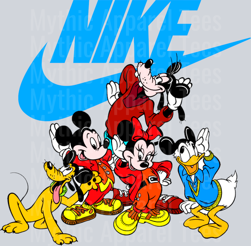 Mickey Mouse Disney JUST DO IT DTF Nike Transfers