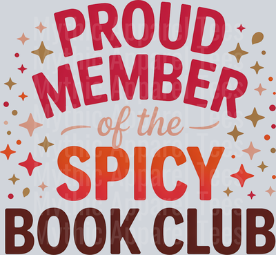 Proud Member of the Spicy Book Club DTF Book Transfers