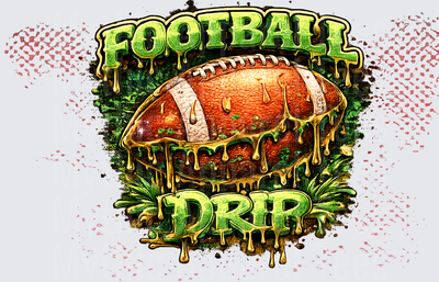 Football Drip Grunge Gold Slime Dripping Football Graphic