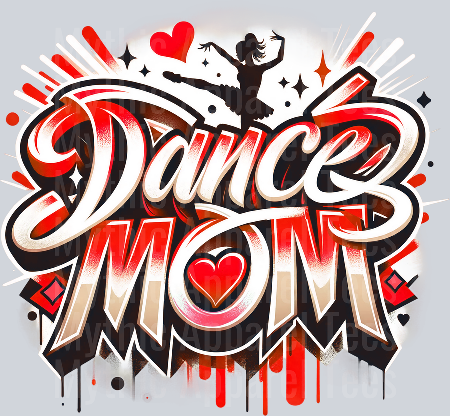 Dance Mom 2 Airbrushed Red DTF Dance Mom Transfers