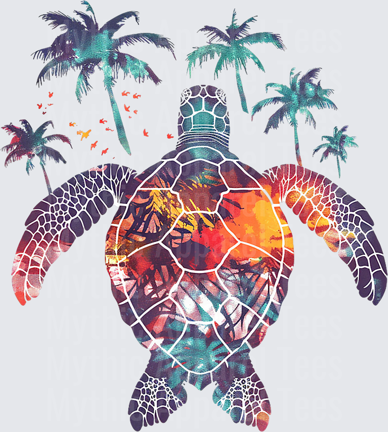 Sea Turtle Colorful Theme Shirt Sea Turtle Men Women Kids T-Shirt