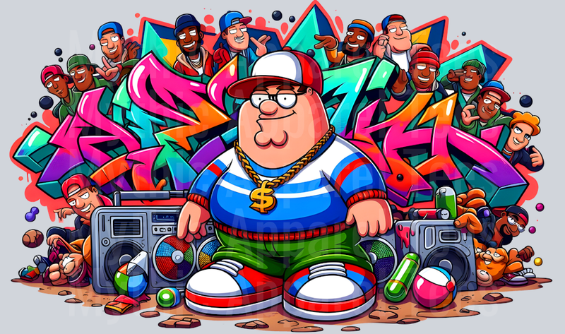 Peter Family Guy Graffiti DTF Pop Culture Transfers