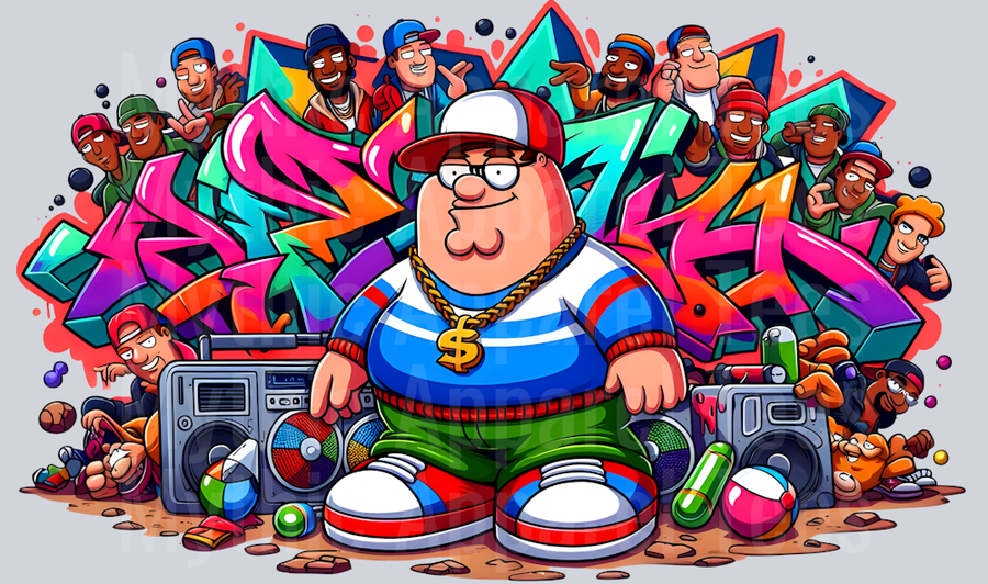 Peter Family Guy Graffiti DTF Pop Culture Transfers