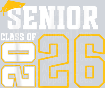 Class of 2026 Senior 26 High School Graduation Black Gold T-Shirt