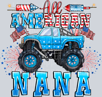 All American Nana 4th of july DTF Patriotic Transfers