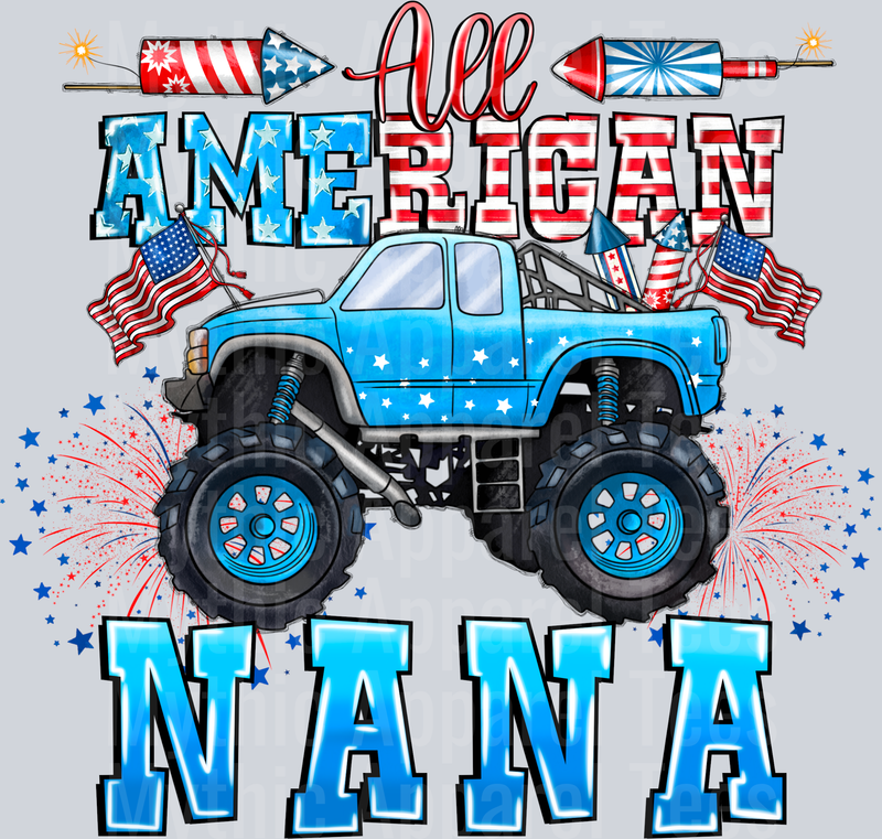 All American Nana 4th of july DTF Patriotic Transfers