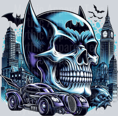 Batman Batmobile Skull Pt 2 DTF Superhero Transfers