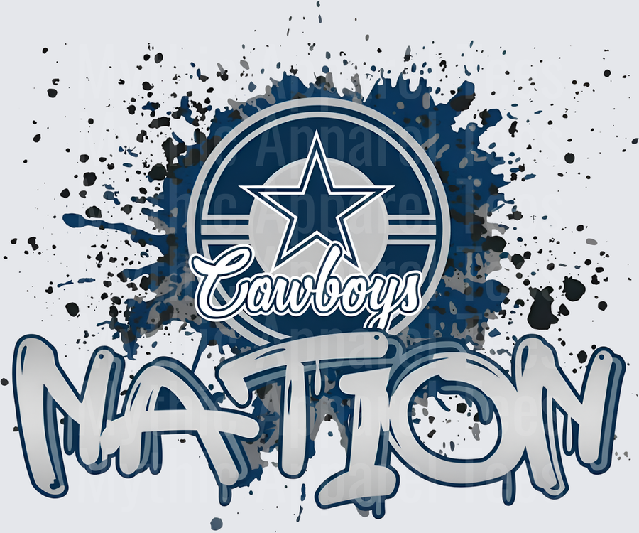 NFL Transfers Dallas Cowboys Nation Grunge Splatter Star Logo