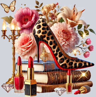 10 Leopard Heels Glam DTF Glam Transfers