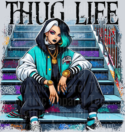 Cruella 101 Dalmatians on stairs Disney Villain DTF Thug Life Transfers