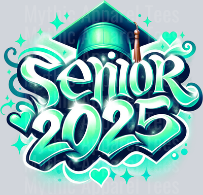 001 Airbrushed Senior 2025 MINT DTF 2025 Senior Graduation Transfers