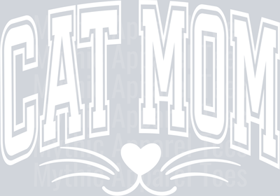 Cat Mom White Varsity Letters