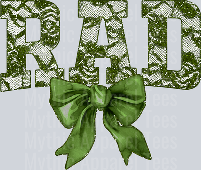 Olive Green Lace Rad St Patrick's Day College Font Floral and shamrock pattern