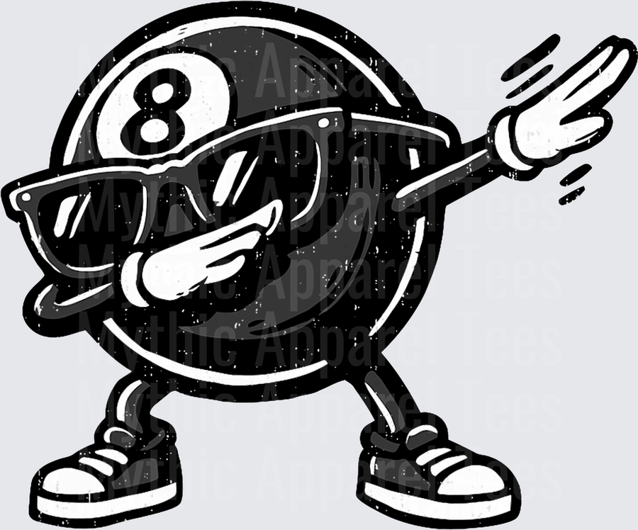 Dabbing 8 Ball Character With Sunglasses And Sneakers