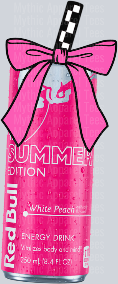 Pink redbull pocket DTF Drink Transfers