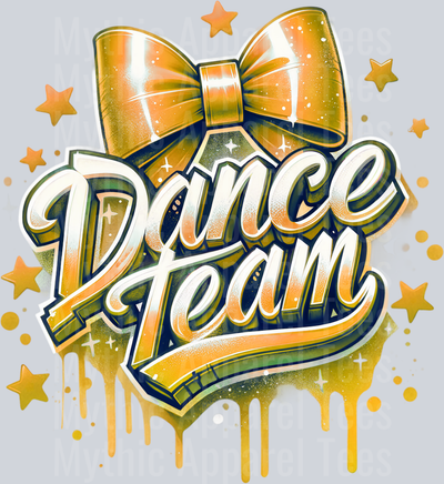 Dance Team Airbrushed Orange DTF Dance Team Transfers