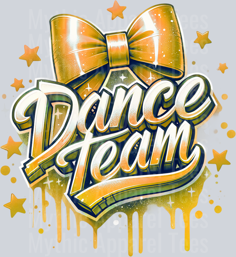 Dance Team Airbrushed Orange DTF Dance Team Transfers