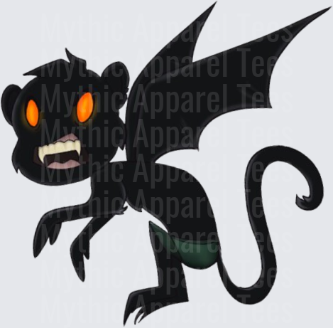 Wicked Flying Monkey with Glowing Orange Eyes and Bat Wings Wizard of Oz Villain