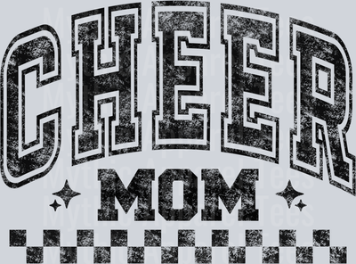 Cheer Mom Black Checkers Varsity Letters