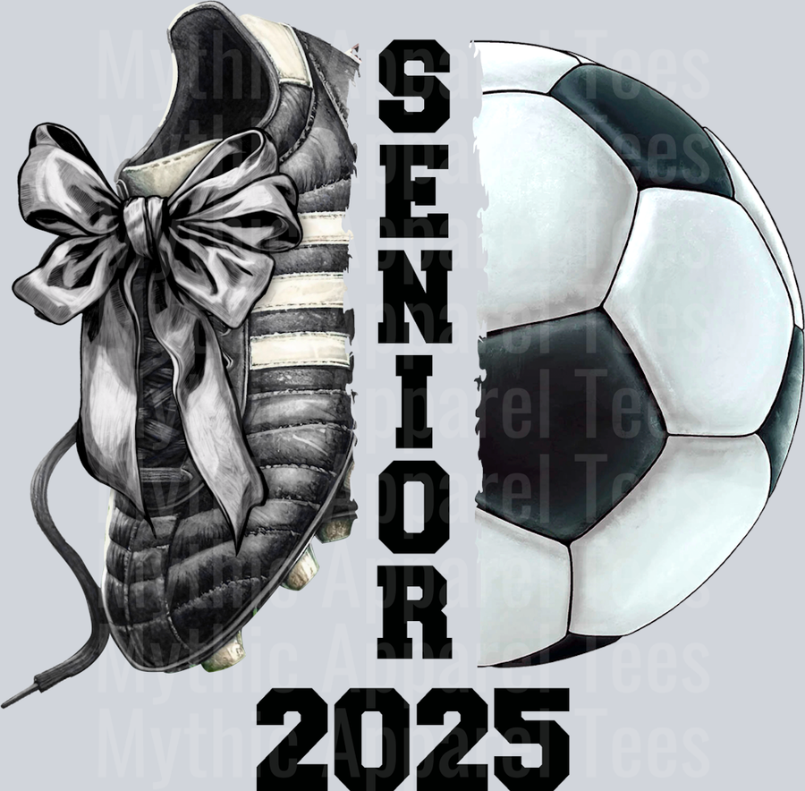 Senior 2025 Soccer ball with cleat cute DTF Sports Transfers