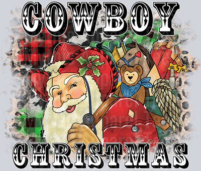 Cowboy Christmas DTF Western Christmas Transfers