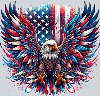 Eagle USA Flag Fiery Wings DTF Patriotic Transfers