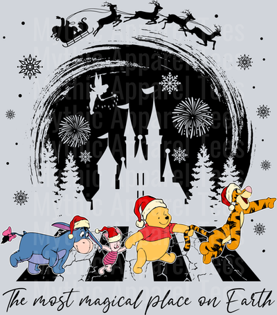 Most magical place on earth abby road disney with fireworks and santa christmas  DTF Disney Transfers