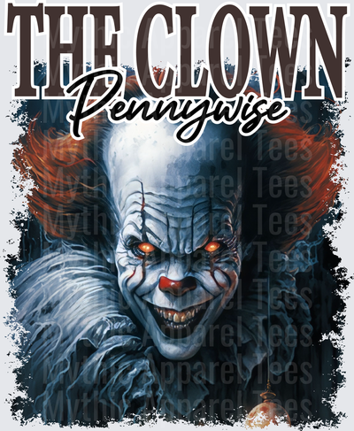 Pennywise The Clown IT Horror Glowing Red Eyes Evil Grin Red Hair Sinister Portrait