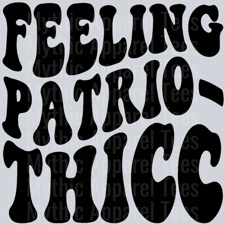 Feeling Patriothicc Wavey Retro Style Funny Shirt Design
