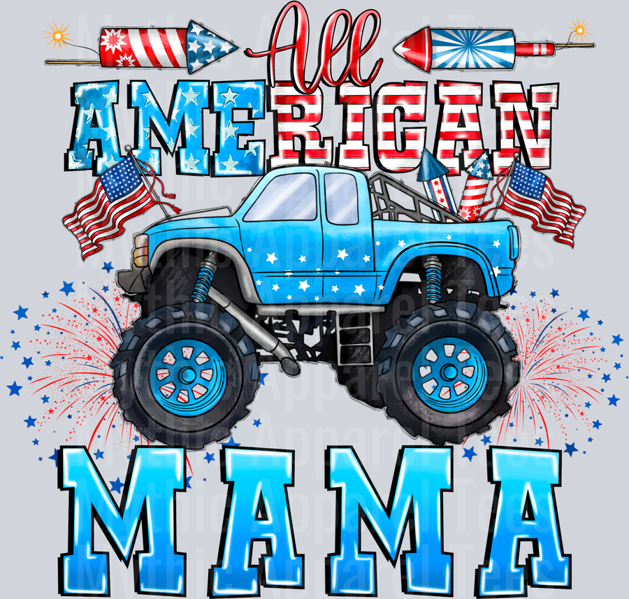 All American Mama 4th of july DTF Patriotic Transfers